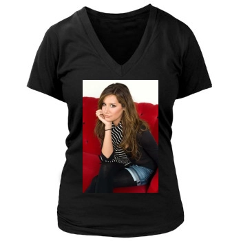 Ashley Tisdale Women's Deep V-Neck TShirt