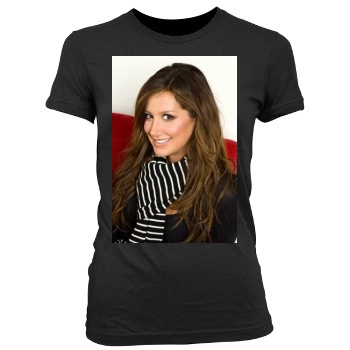 Ashley Tisdale Women's Junior Cut Crewneck T-Shirt