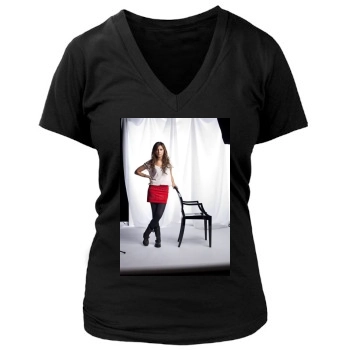 Ashley Tisdale Women's Deep V-Neck TShirt