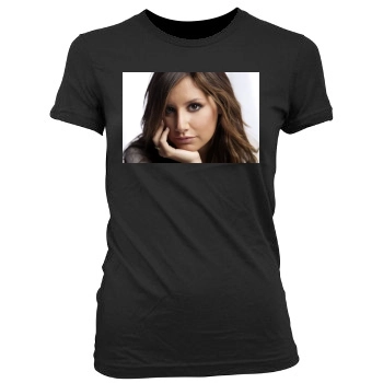 Ashley Tisdale Women's Junior Cut Crewneck T-Shirt