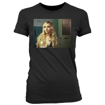 Hayden Panettiere Women's Junior Cut Crewneck T-Shirt