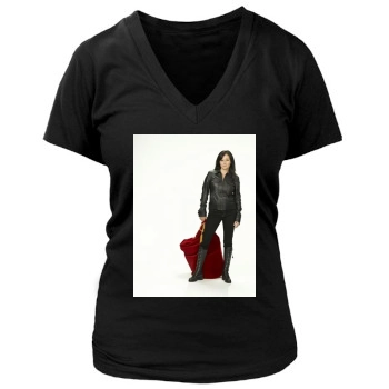 Shannen Doherty Women's Deep V-Neck TShirt