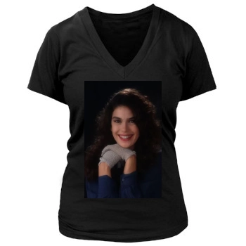 Teri Hatcher Women's Deep V-Neck TShirt