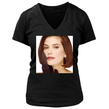 Teri Hatcher Women's Deep V-Neck TShirt