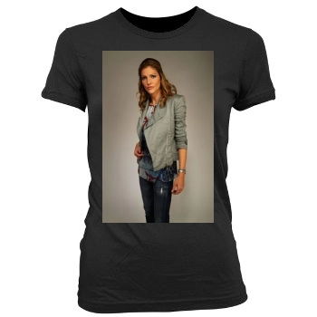 Tricia Helfer Women's Junior Cut Crewneck T-Shirt