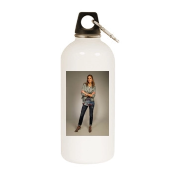 Tricia Helfer White Water Bottle With Carabiner