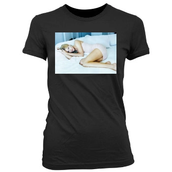 Tricia Helfer Women's Junior Cut Crewneck T-Shirt