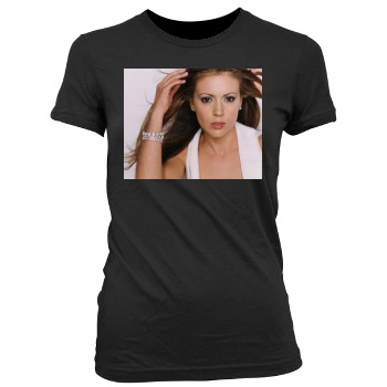 Alyssa Milano Women's Junior Cut Crewneck T-Shirt