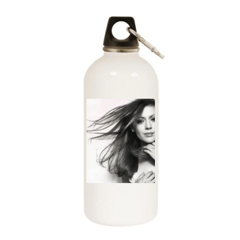 Alyssa Milano White Water Bottle With Carabiner