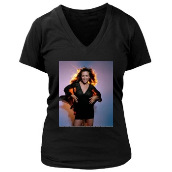 Alyssa Milano Women's Deep V-Neck TShirt