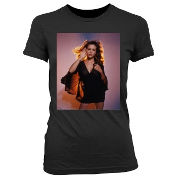 Alyssa Milano Women's Junior Cut Crewneck T-Shirt