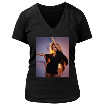 Alyssa Milano Women's Deep V-Neck TShirt