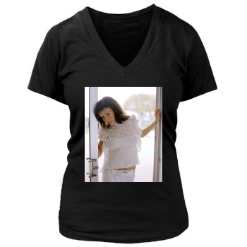 Alyssa Milano Women's Deep V-Neck TShirt