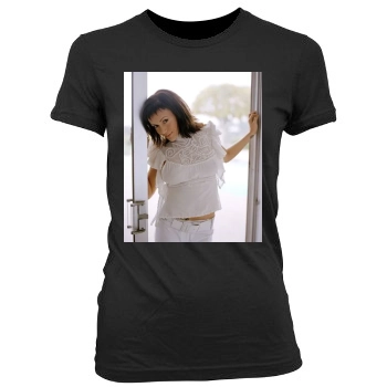 Alyssa Milano Women's Junior Cut Crewneck T-Shirt