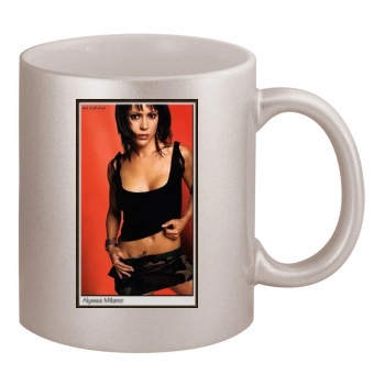 Alyssa Milano 11oz Metallic Silver Mug