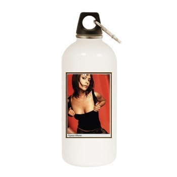 Alyssa Milano White Water Bottle With Carabiner