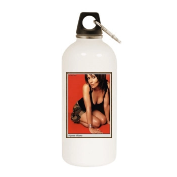 Alyssa Milano White Water Bottle With Carabiner