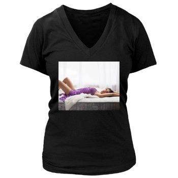 Alyssa Milano Women's Deep V-Neck TShirt