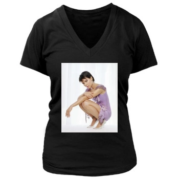 Alyssa Milano Women's Deep V-Neck TShirt