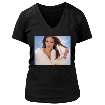 Alyssa Milano Women's Deep V-Neck TShirt