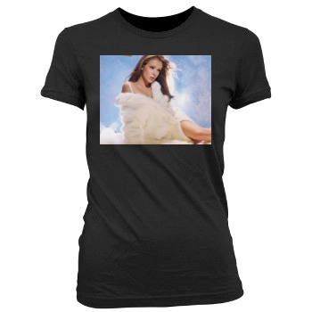 Alyssa Milano Women's Junior Cut Crewneck T-Shirt