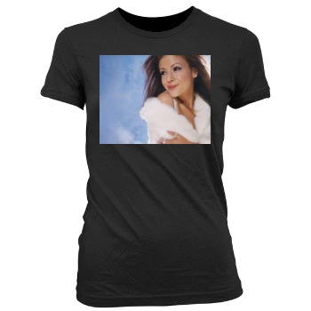 Alyssa Milano Women's Junior Cut Crewneck T-Shirt