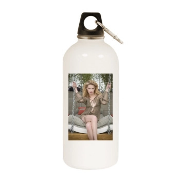 Amber Heard White Water Bottle With Carabiner