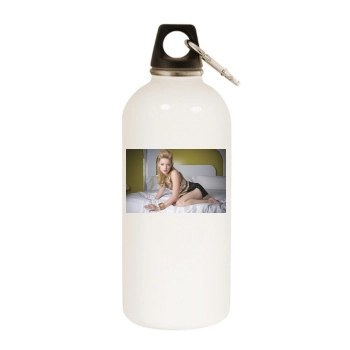 Amber Heard White Water Bottle With Carabiner