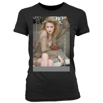 Amber Heard Women's Junior Cut Crewneck T-Shirt