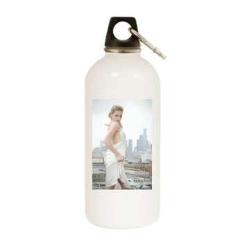 Amber Heard White Water Bottle With Carabiner