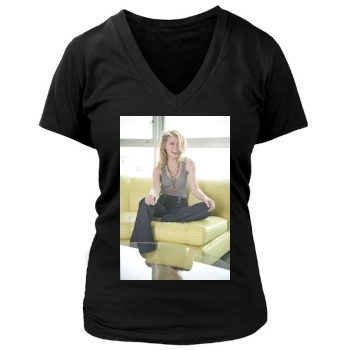 Amber Heard Women's Deep V-Neck TShirt