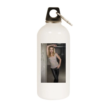 Amber Heard White Water Bottle With Carabiner