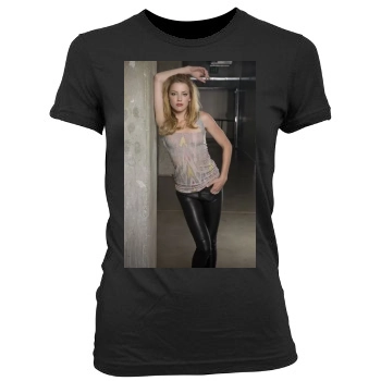 Amber Heard Women's Junior Cut Crewneck T-Shirt