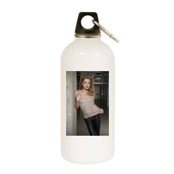 Amber Heard White Water Bottle With Carabiner