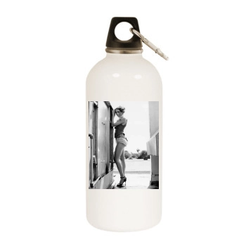 Amy Acker White Water Bottle With Carabiner