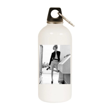 Amy Acker White Water Bottle With Carabiner