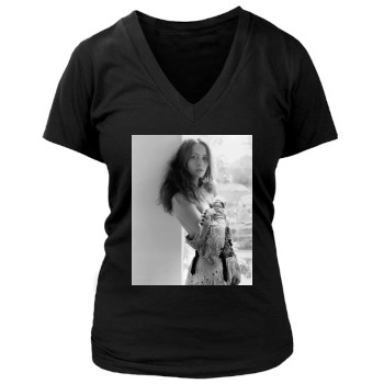 Amy Acker Women's Deep V-Neck TShirt