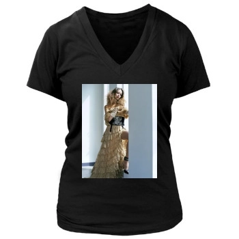 Amy Acker Women's Deep V-Neck TShirt