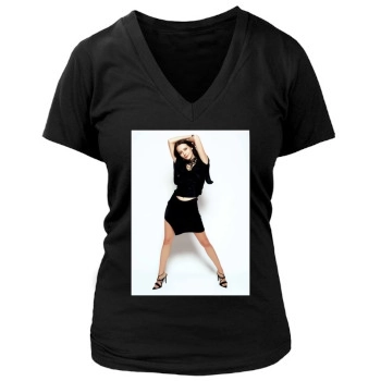 Amy Acker Women's Deep V-Neck TShirt