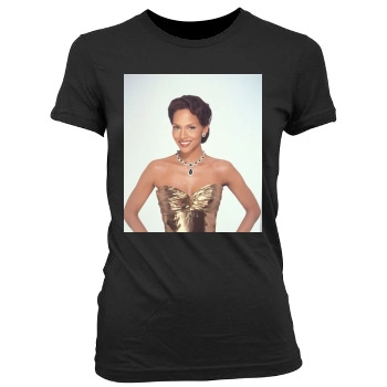 Halle Berry Women's Junior Cut Crewneck T-Shirt