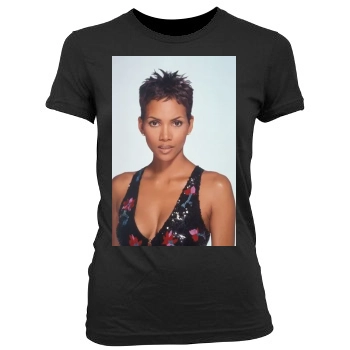 Halle Berry Women's Junior Cut Crewneck T-Shirt