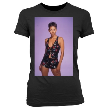 Halle Berry Women's Junior Cut Crewneck T-Shirt