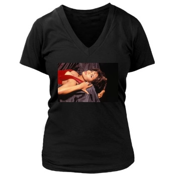 Halle Berry Women's Deep V-Neck TShirt