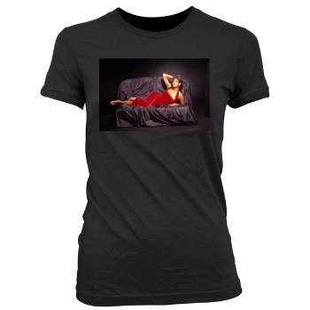 Halle Berry Women's Junior Cut Crewneck T-Shirt