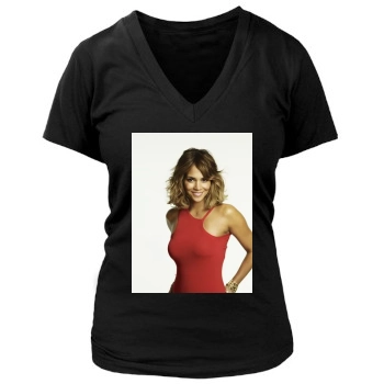 Halle Berry Women's Deep V-Neck TShirt