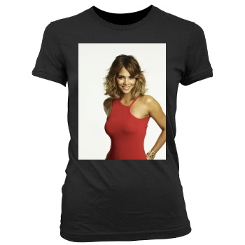 Halle Berry Women's Junior Cut Crewneck T-Shirt