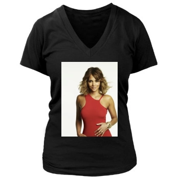 Halle Berry Women's Deep V-Neck TShirt