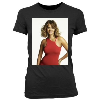 Halle Berry Women's Junior Cut Crewneck T-Shirt