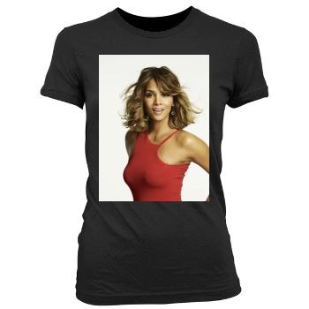 Halle Berry Women's Junior Cut Crewneck T-Shirt