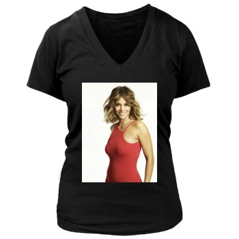 Halle Berry Women's Deep V-Neck TShirt